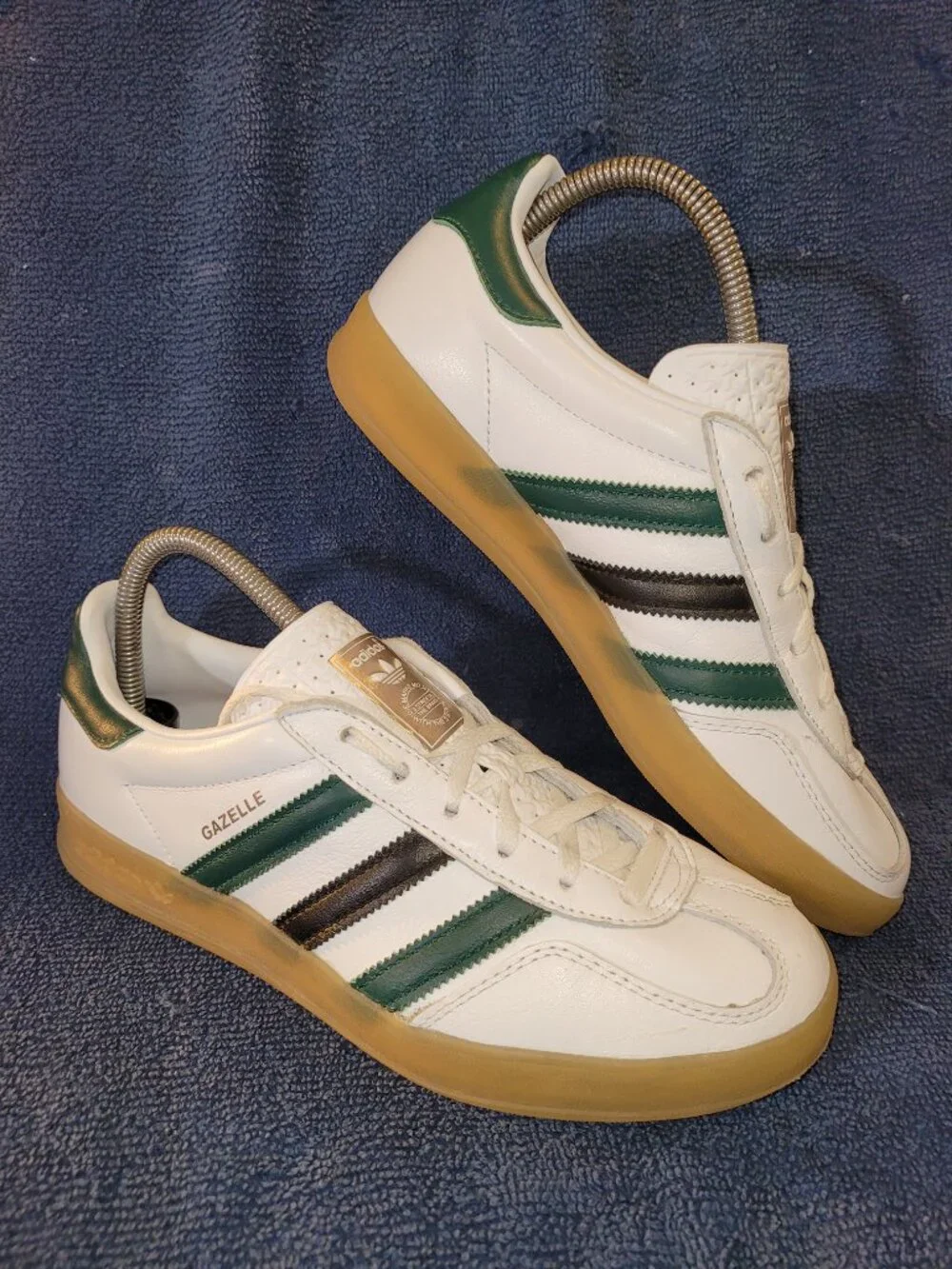 Adidas Gazelle OG Women's Size 8 White Green Black Tan Sneakers IE2957 (#2014)